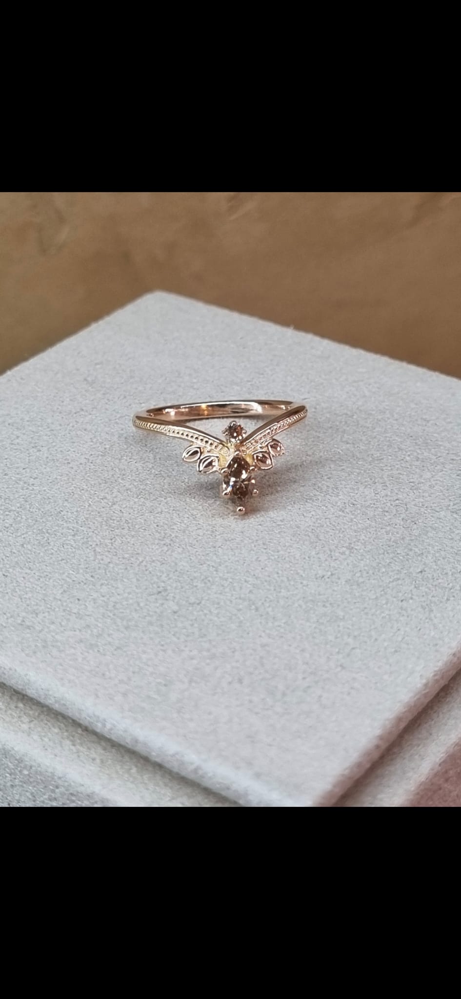 Bague or rose diamants