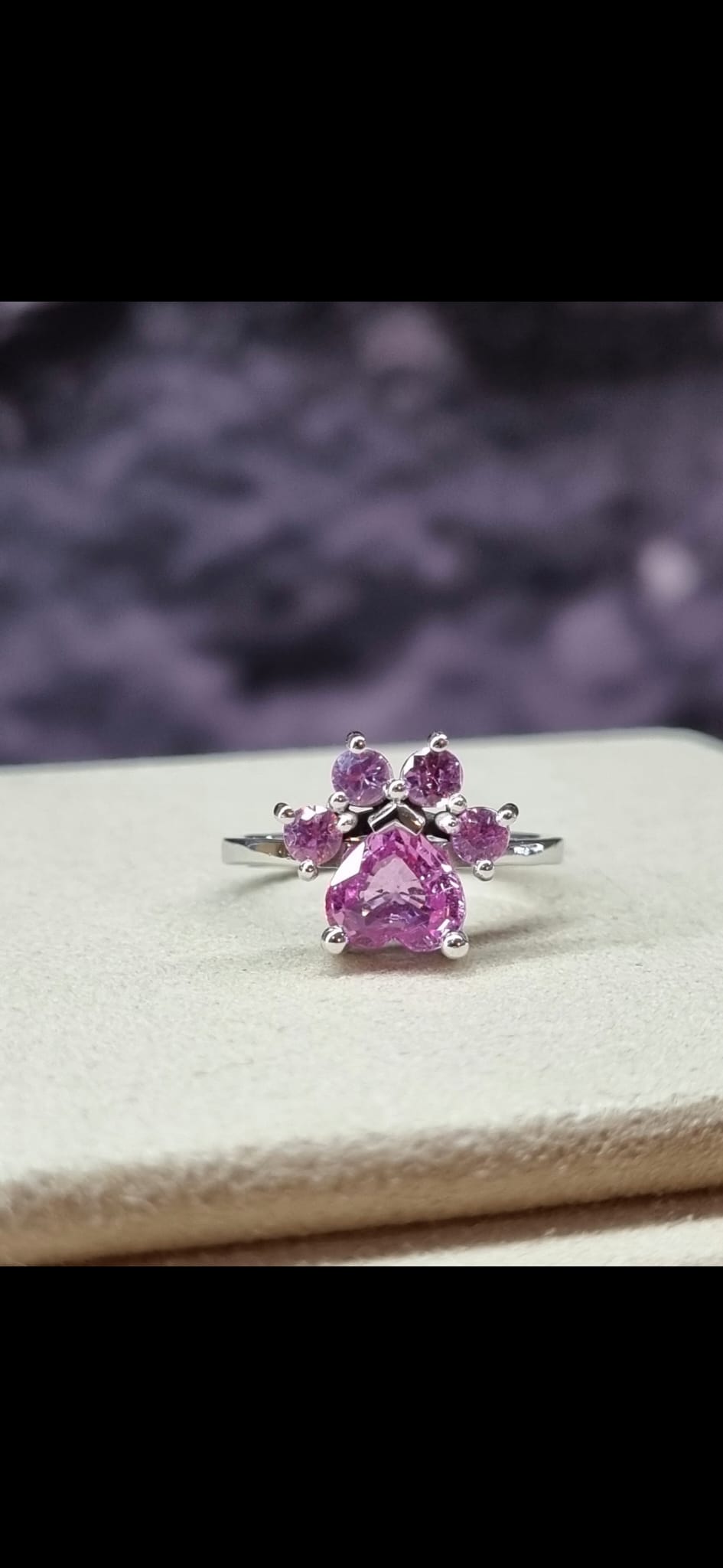 Bague saphirs roses